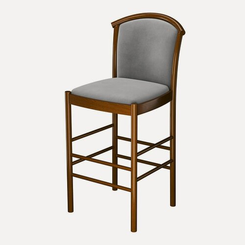 Изображение товара Стул полубарный деревянный низкий Анна массив бука, испанский орех темно-серый