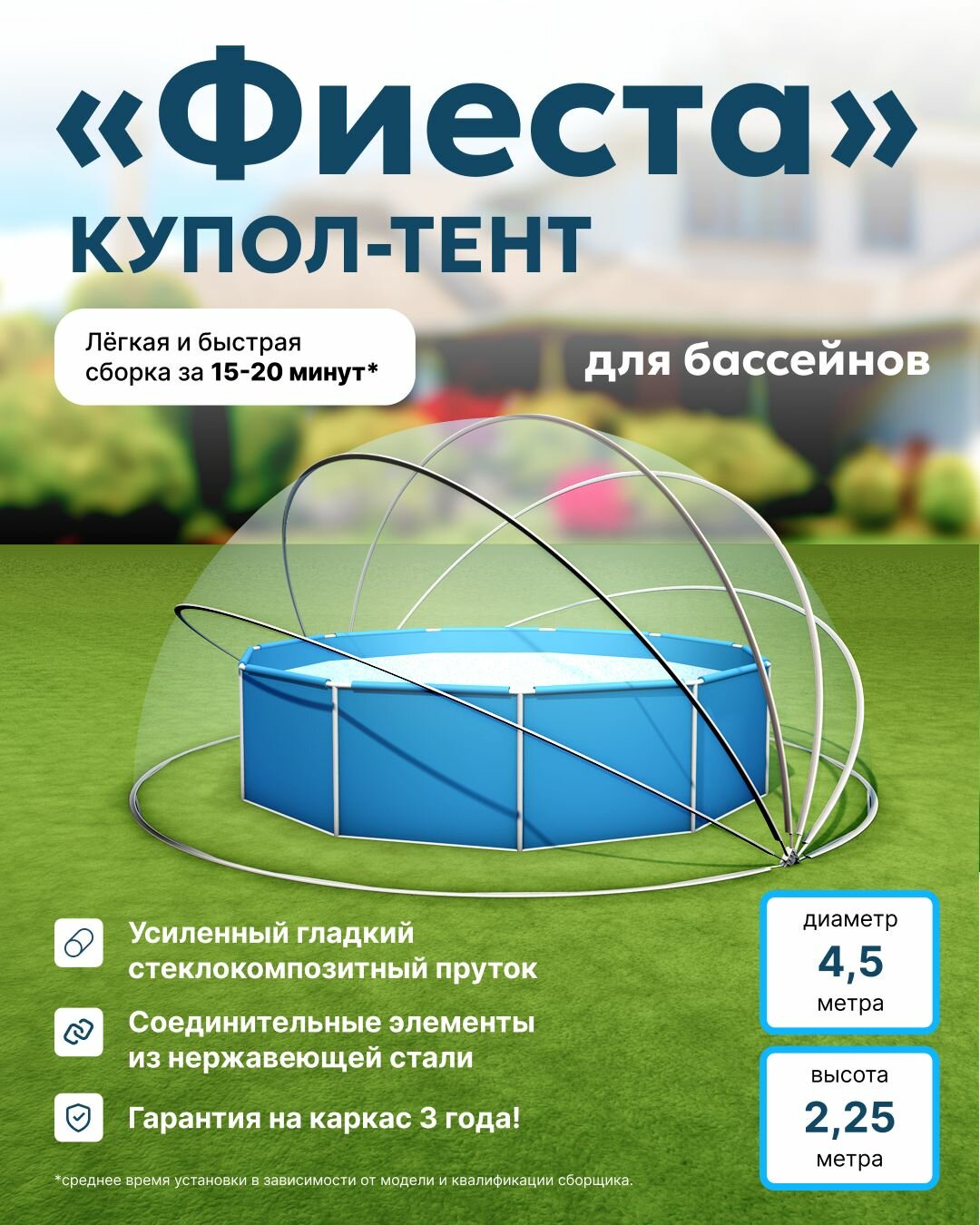 Тент для бассейна 450 см Фиеста