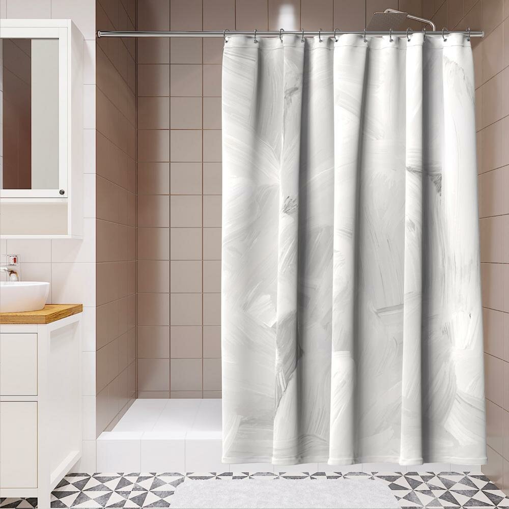 Штора для ванной Lemer Marmora 180x200 см полиэстер цвет серый