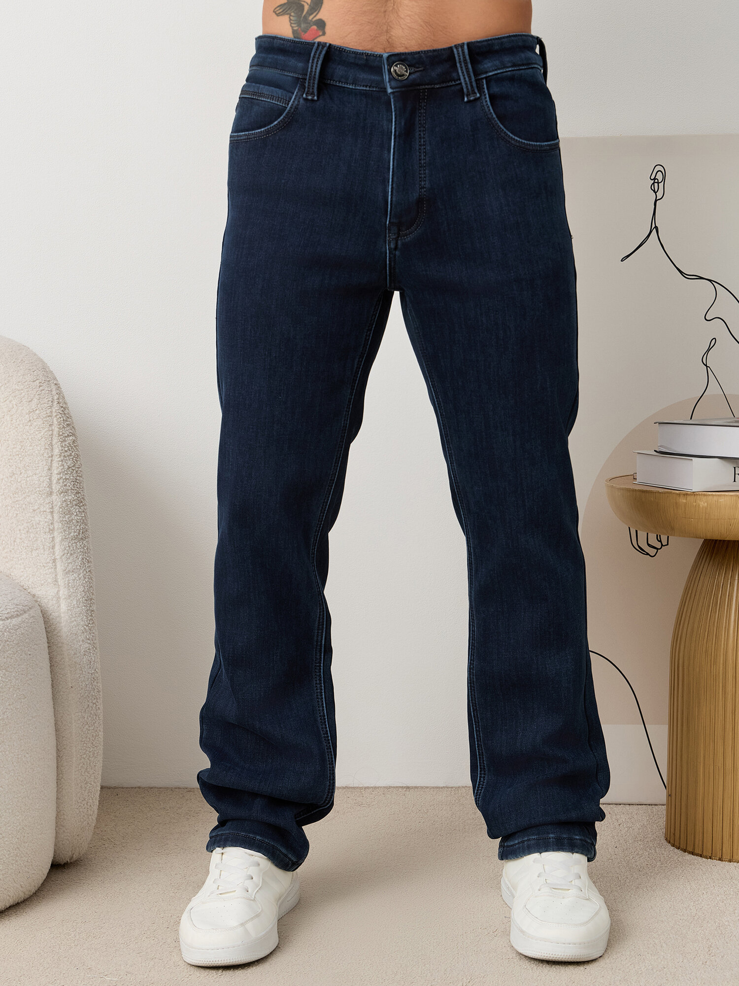 Джинсы классические GOD BARON, размер 34, темно-синий