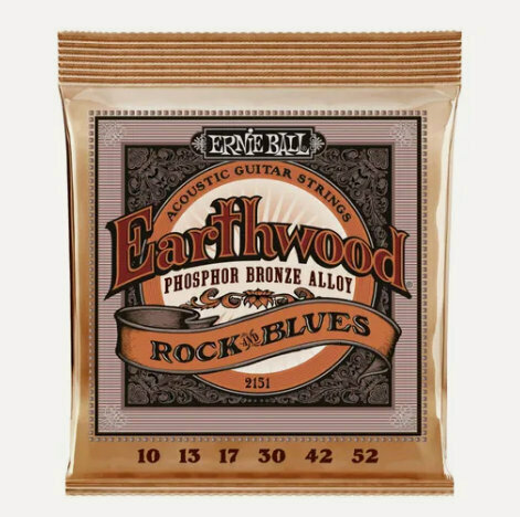 Изображение товара Струны для акустической гитары Ernie Ball 2151 Earthwood Phosphor Bronze Bronze Rock and Blues 10-13-17-30-42-52