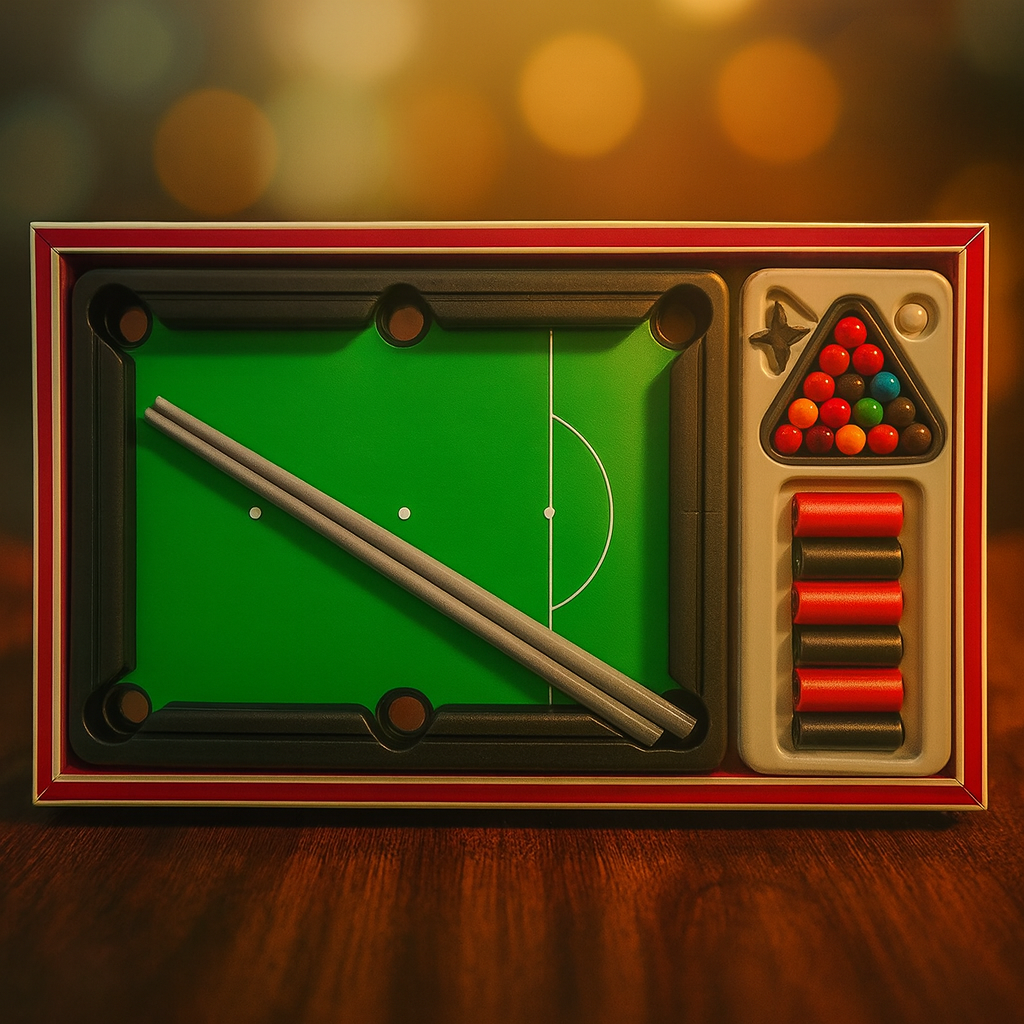 Подарок для детей Настольный бильярд — компактный игровой стол с кием, шарами и аксессуарами, 3+