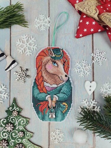 Изображение товара Набор для вышивания на пластиковой канве "Ладушка лошадушка" 7х13см, 23.001.15