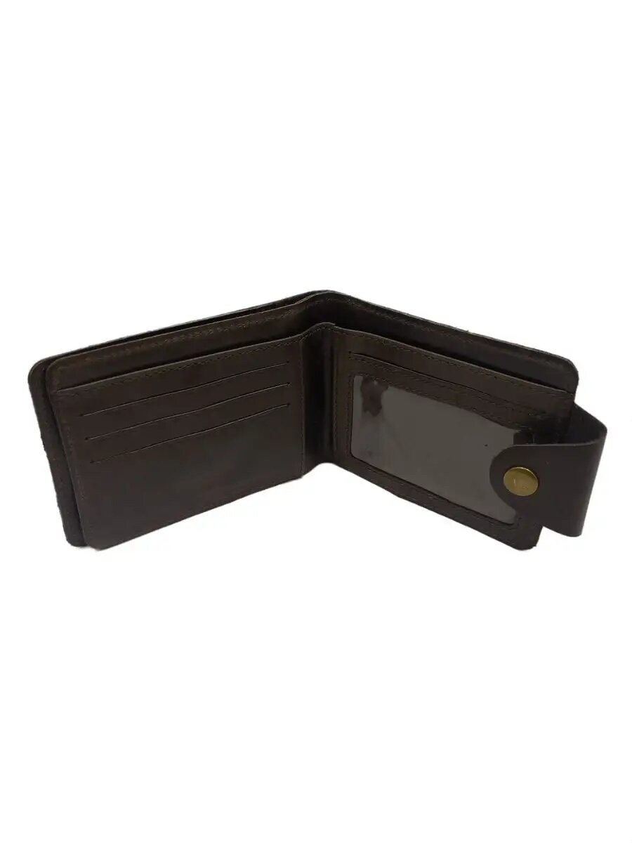 Портмоне, фактура матовая, гладкая, темно-коричневый — фото 1