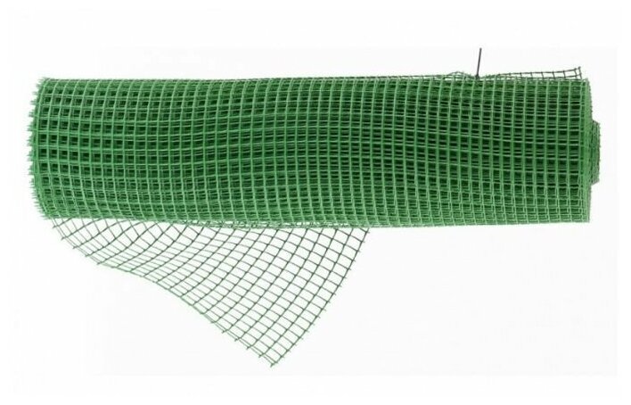 Решетка заборная в рулоне, облегченная, 1,5х25 м, ячейка 70х70 мм, пластиковая, зеленая// Россия 645 . - фотография № 5
