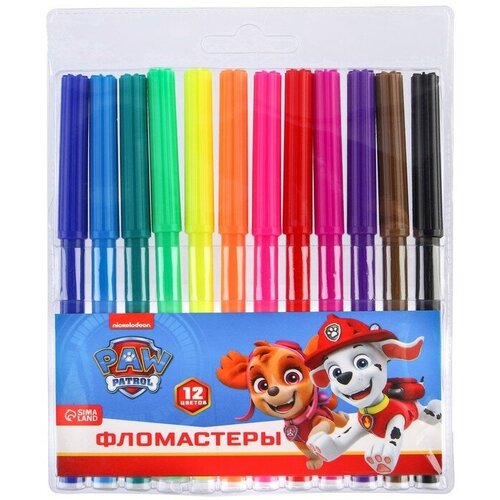 Фломастеры, 12 цветов, Paw Patrol