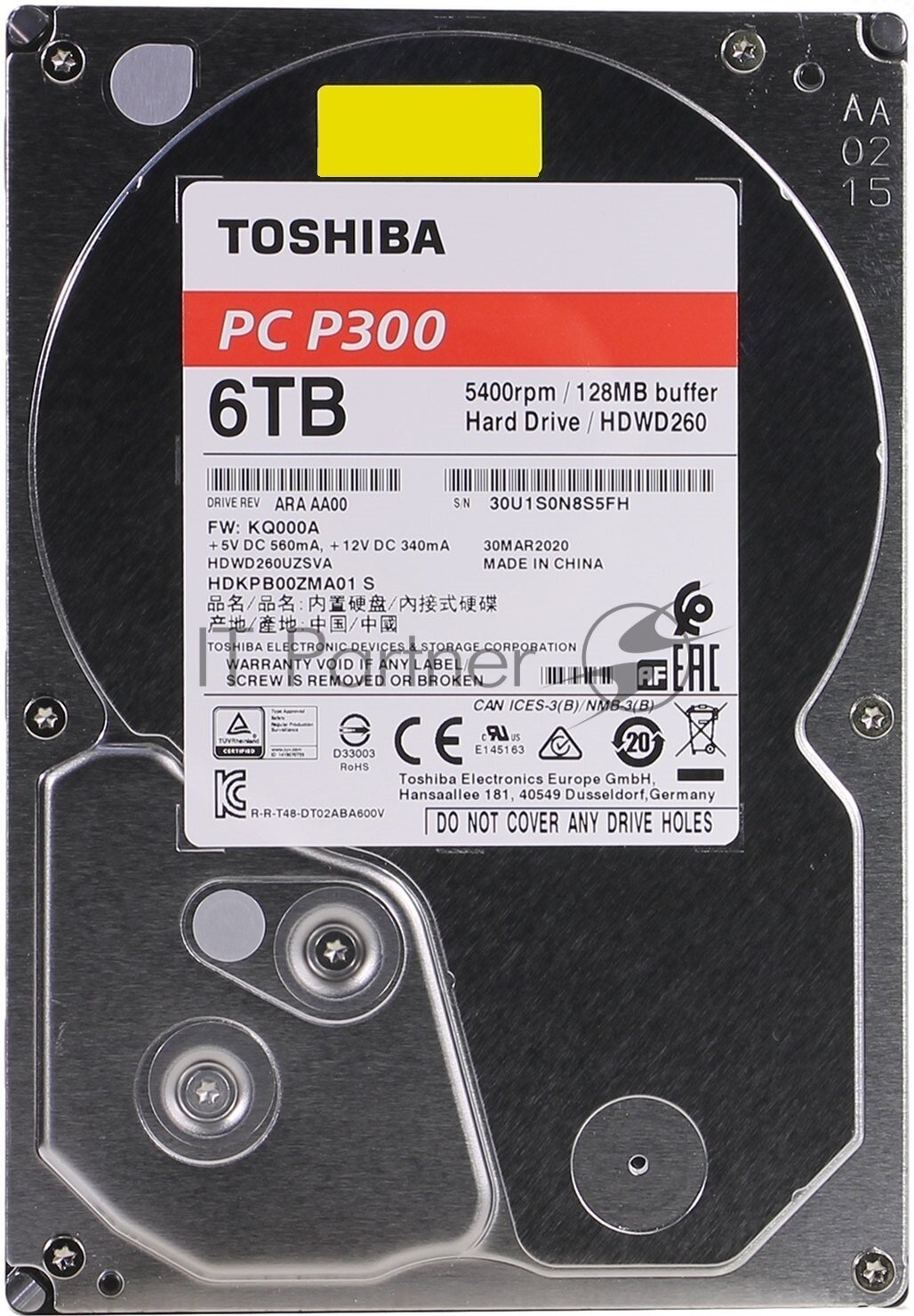 Жесткий диск TOSHIBA P300 , 6Тб, HDD, SATA III, 3.5" - фото №10