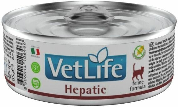 Корм влажный Farmina Vet Life Cat Hepatic для кошек при заболевании печени с курицей 510г ( 85г x 6 шт. )