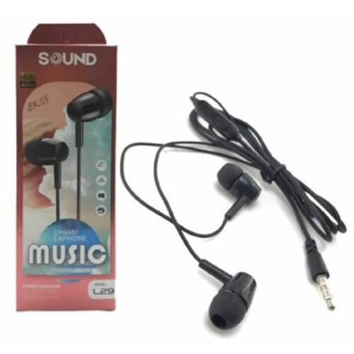 Гарнитура вакуумная SOUND L29 Black, коробка