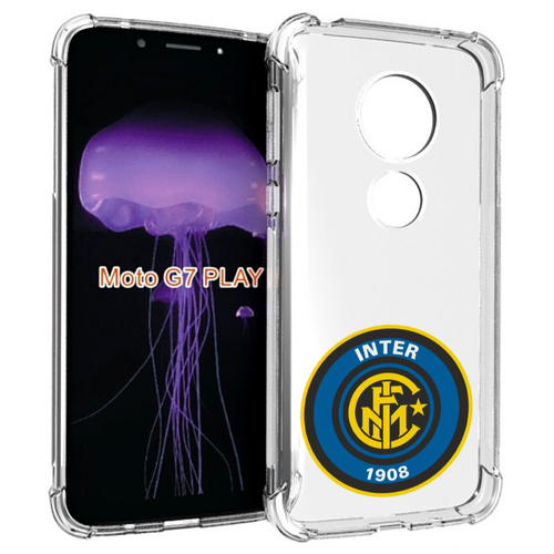 Чехол MyPads фк интер мужской для Motorola Moto G7 Play задняя-панель-накладка-бампер