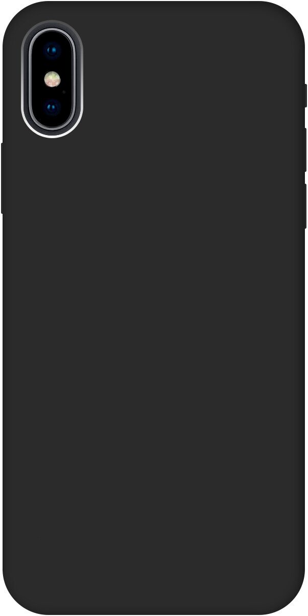 Матовый Soft Touch силиконовый чехол на Apple iPhone Xs / X / Эпл Айфон Икс / Икс Эс черный