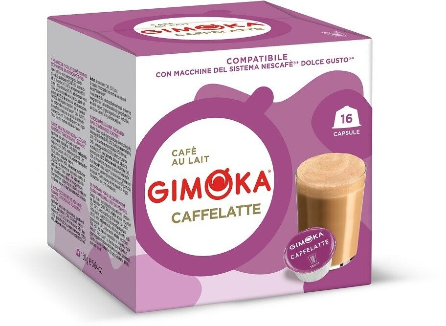 Кофе в капсулах GIMOKA Caffelatte для кофемашин Dolce Gusto, 16 шт