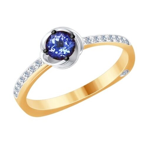 фото Золотое кольцо sokolov 6014085 с бриллиантом и танзанитом diamant-online