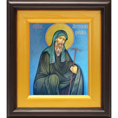 Преподобный Антоний Римлянин, Новгородский, икона в широком киоте 16,5*18,5 см