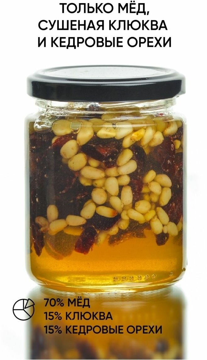 Алтайский мед с кедровыми орехами и клюквой - фотография № 3