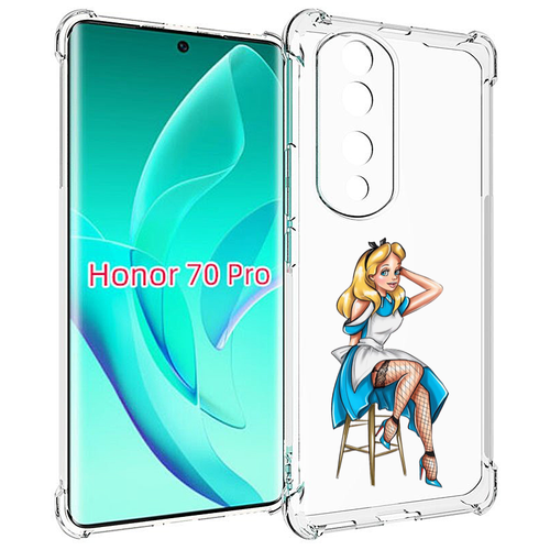 Чехол MyPads девушка-в-чулках женский для Honor 70 Pro / 70 Pro Plus задняя-панель-накладка-бампер