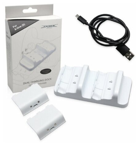 Зарядное устройство Dobe TYX-532S Dual Charging Stantion + Battery Pack 600mAh White для Xbox One S