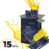 PP Lab Collagen / Натуральный коллаген желе с витаминами и гиалуроновой кислотой, 15 саше, вкус "Лимон", для суставов, кожи, волос