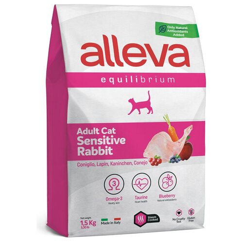 ALLEVA EQUILIBRIUM CAT для кошек Adult Sensitive Rabbit / взрослых с кроликом 1,5 кг 1141 новинка,