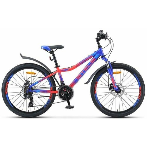 фото Подростковый велосипед stels navigator 410 md 24*12", цвет синий/неон/красный