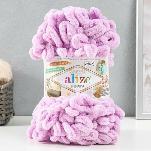 Пряжа Puffy 100 микрополиэстер 9м100г 27 розовая сирень 826₽