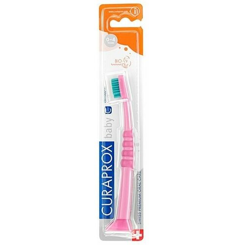Детская зубная щетка Curaprox CS Baby 4260, с гуммированной ручкой (розовый)