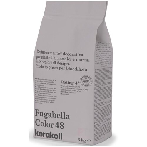 Kerakoll Fugabella Color 48 затирка для швов полимерцементная (50 оттенков) 3 кг. заполнитель карнизов ондувилла 0 95 м серый