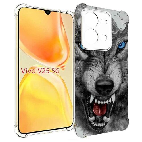 Чехол MyPads Волк-частица мужской для Vivo V25 5G / V25e задняя-панель-накладка-бампер