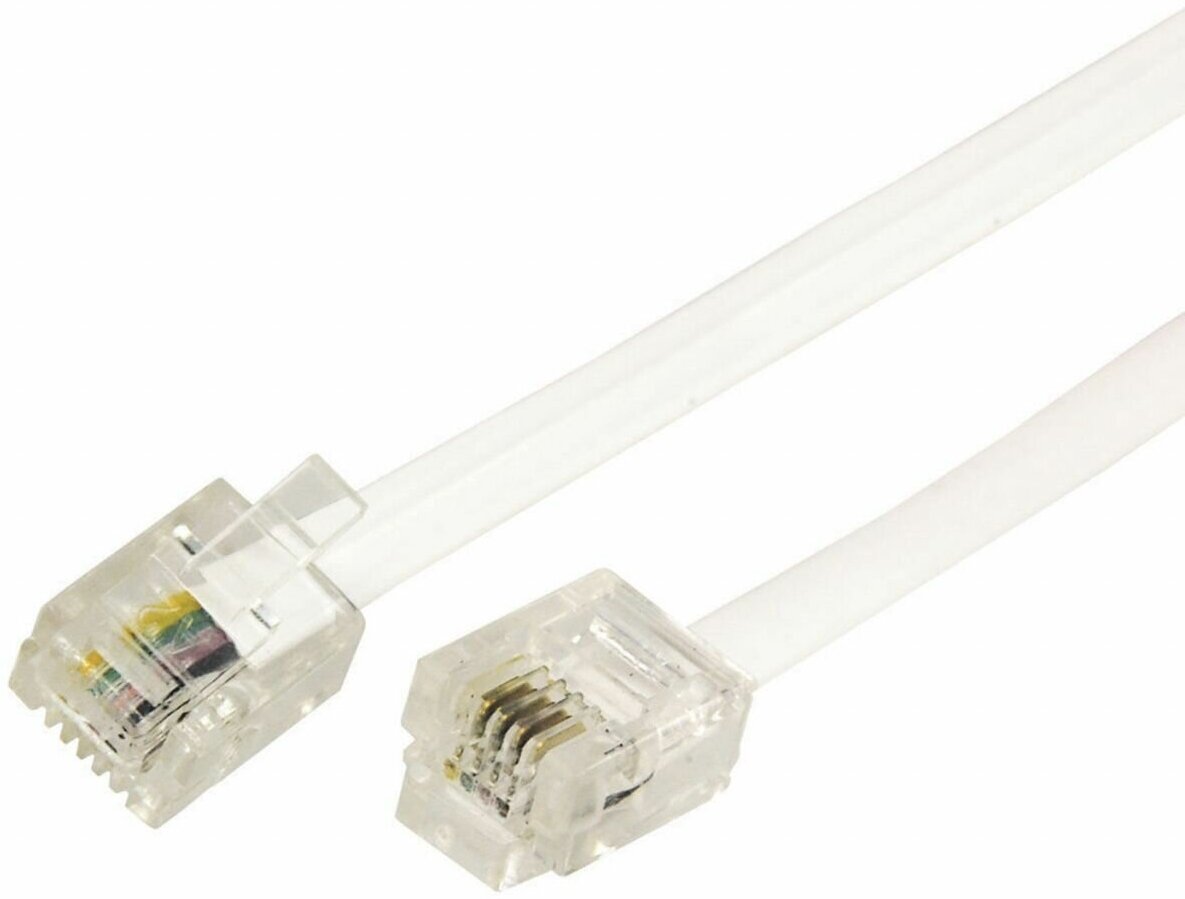 Телефонный кабель REXANT 18-3021 RJ-11(6P-4C), 2 м, белый