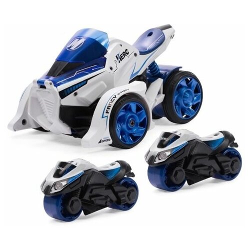 Машина-мотоцикл металлическая, Сине-белая