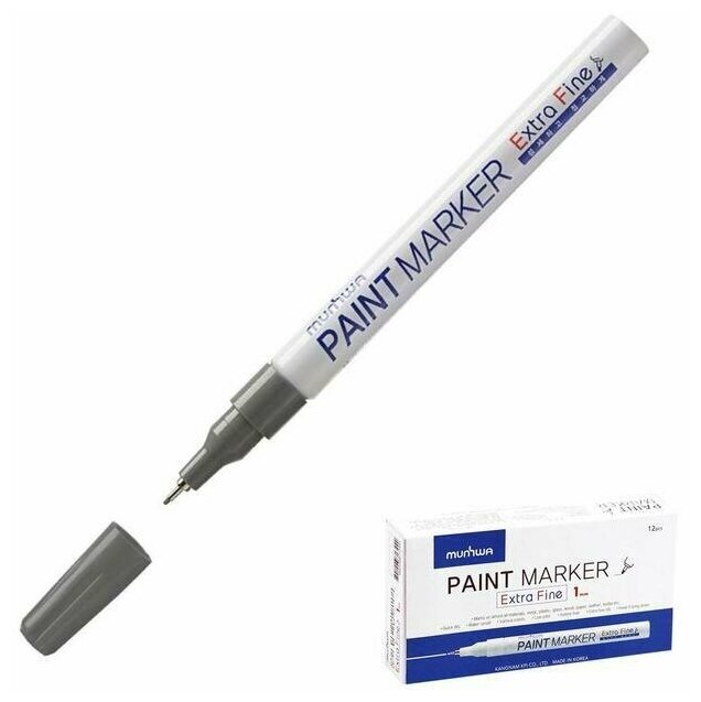 Маркер-краска (лаковый) MunHwa Extra Fine Paint Marker 1.0 мм серебро