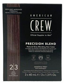 Камуфляж для седых волос темный оттенок - American Crew Precision Blend 2-3 Dark 3x40 мл