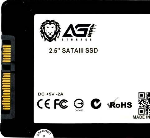 Накопитель SSD 2.5'' AGI AI138 120GB SATA 6Gb/s 3D TLC 509/518MB/s IOPS 19K/75K MTBF 1.6M 70TBW 0,53DWPD RTL - фото №4