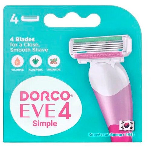 DORCO Kассеты для бритья жен, Dorco Eve 4, 4 шт. набор одноразовых станков dorco eve 4 4 шт