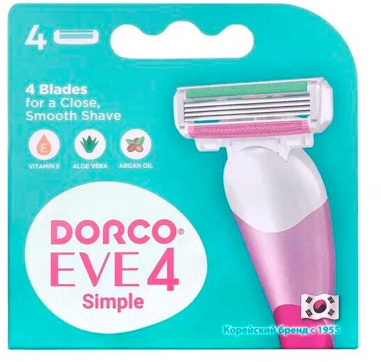 DORCO Kассеты для бритья жен, Dorco Eve 4, 4 шт.