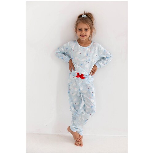 Пижама детская для девочек SENSIS Blue dream, лонгслив и брюки, голубой (Размер: 146-152)