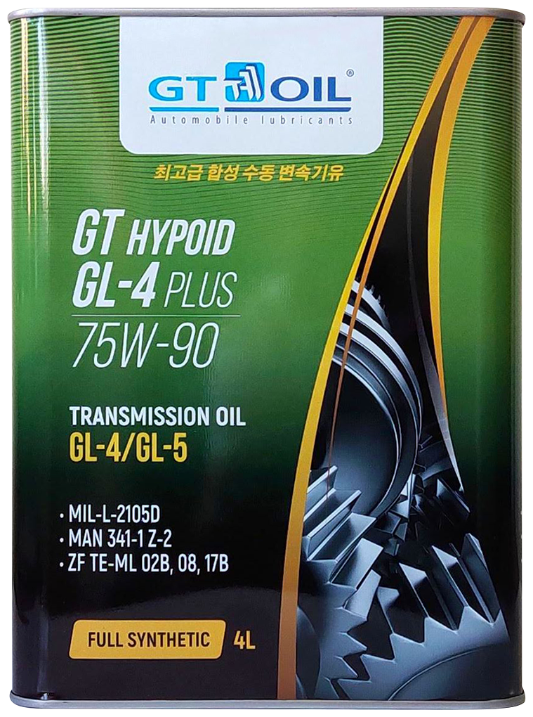 Трансмиссионное масло gt hypoid gl-4 plus sae 75w-90 (4л) 8809059407998