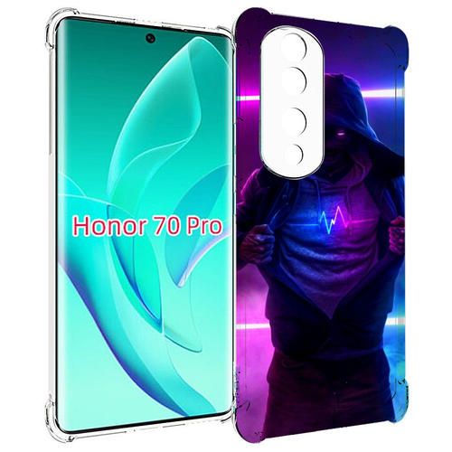 Чехол MyPads парень в капюшоне неоновый для Honor 70 Pro / 70 Pro Plus задняя-панель-накладка-бампер чехол mypads парень в капюшоне неоновый для vivo iqoo 10 pro задняя панель накладка бампер