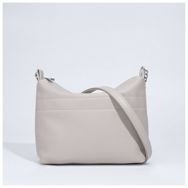 фото Сумка жен, 1748.3, 21,5*8*18, отд на молнии, регул ремень, серо/бежевый 9315180