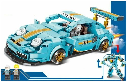 Конструктор MINGDI 10059 трансформер спорткар Porsche 911 + 2 героя