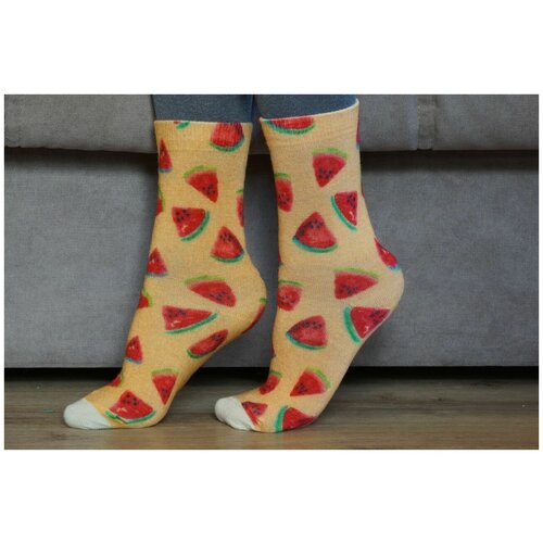 фото Носки шерстянки, размер 39/42, желтый, зеленый, белый