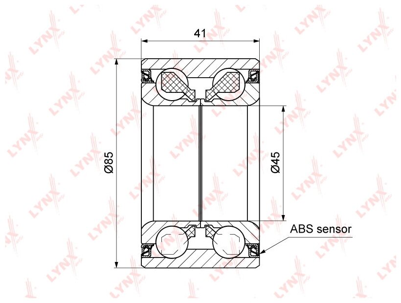 Комплект подшипника ступицы колеса зад LYNXauto WB-1293