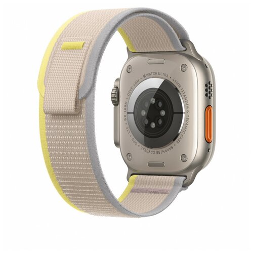 apple watch ultra 2 gps cellular 49mm ремешок green grey trail loop размер s m 130 145 mm mrf33 mrfn3 Ремешок нейлоновый Yellow/Beige Trail Loop Size M/L (Желтый/Бежевый) Apple Watch 49mm (42mm; 44mm; 45mm) MQEH3ZM/A