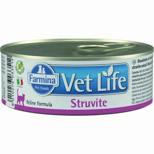 Корм влажный Farmina Vet Life Cat Struvite, для взрослых кошек, при МКБ струвитного типа, с курицей, 510г ( 85г x 6 шт. )