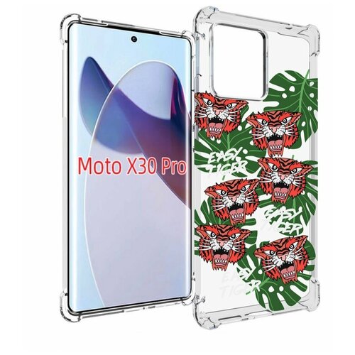 Чехол MyPads красные-тигры для Motorola Moto X30 Pro задняя-панель-накладка-бампер