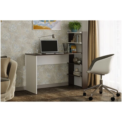 Компьютерный стол №3 (1204х1220х534) Венге/Белый