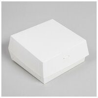Коробка под бенто-торт без окна, белая, 12 х 12 х 7 см