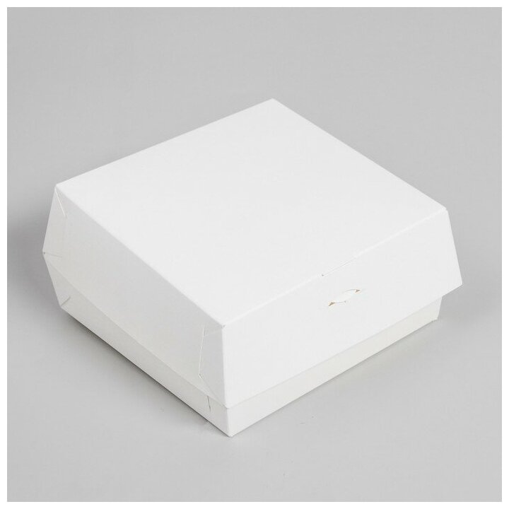 Коробка под бенто-торт без окна, белая, 12 х 12 х 7 см 5 шт