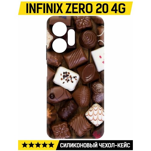 Чехол-накладка Krutoff Soft Case Конфеты для INFINIX Zero 20 4G черный чехол накладка krutoff soft case корги для infinix zero 20 4g черный