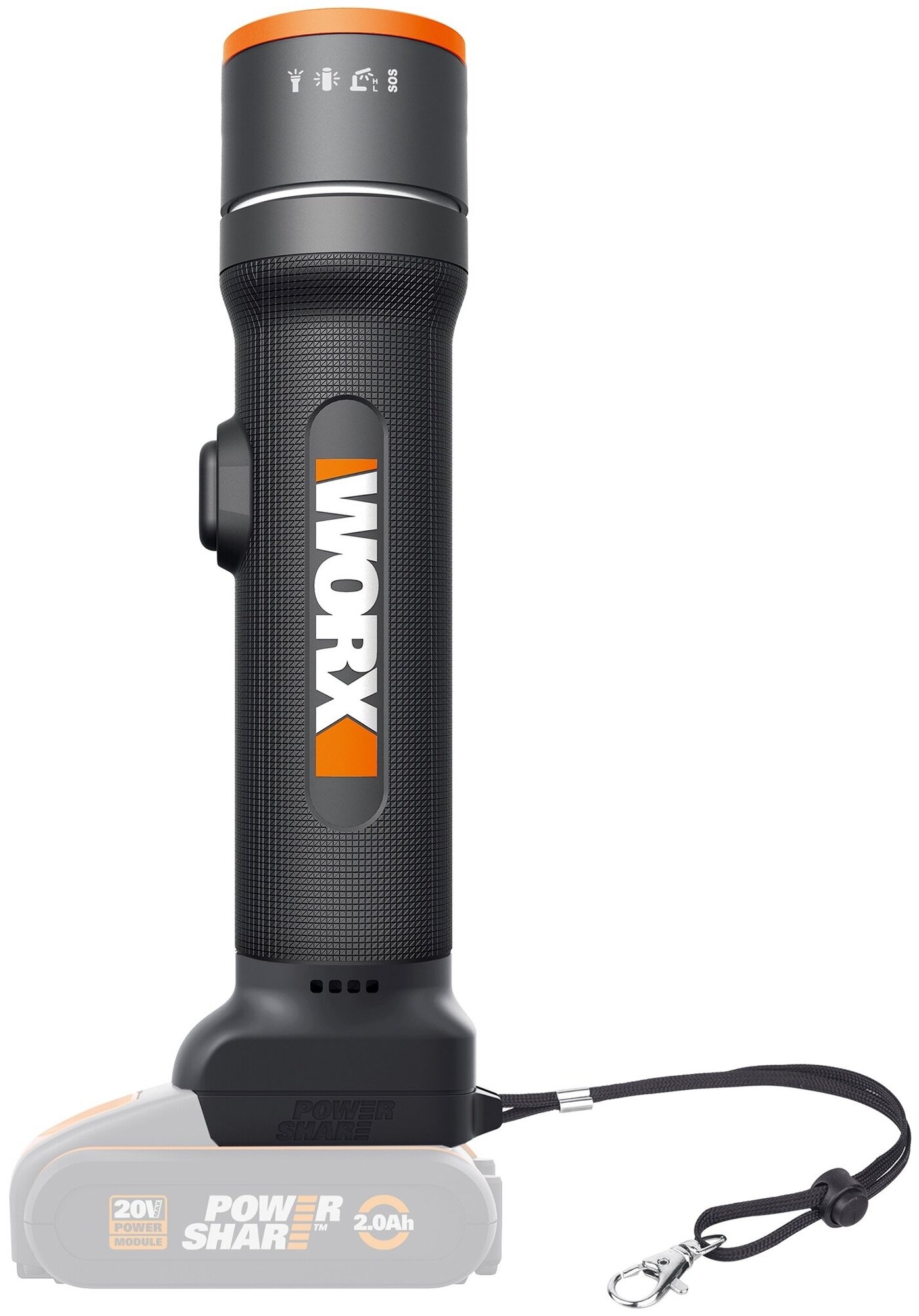 Фонарь аккумуляторный WORX WX027.9, 510 лм, 20 В, без АКБ и ЗУ, коробка — фото 1